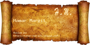 Hamar Margit névjegykártya